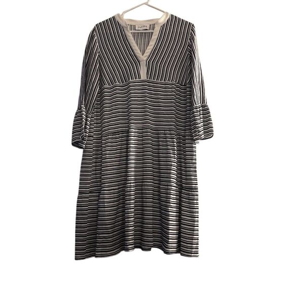Joseph Ribkoff Dresses & Skirts - Joseph Ribkoff Women's Striped Mini Dress Midnight Blue White Size M Casual